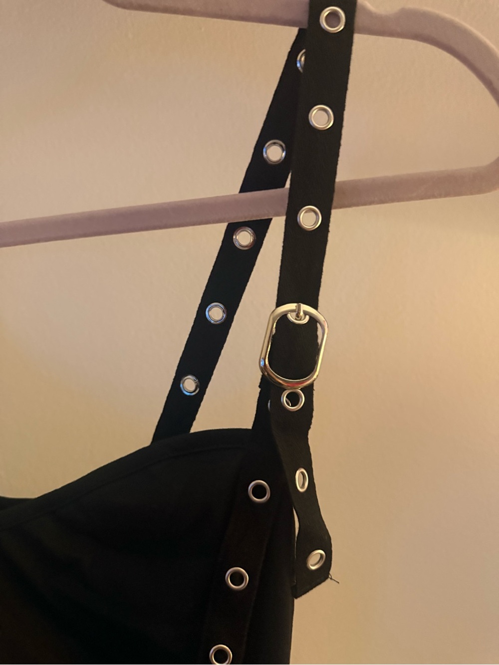 Source Unknown Black Grommet Lace-Up Ruched Camisole - Picture 3 of 4